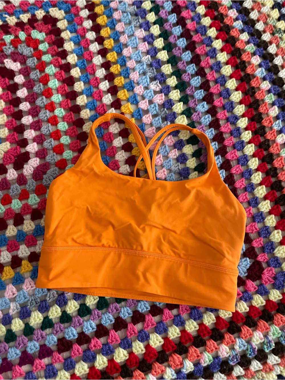 Lululemon orange longline energy bra